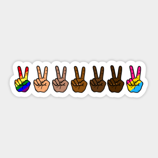 V Sign Gay Rainbow LGBTQ Pansexual Sticker